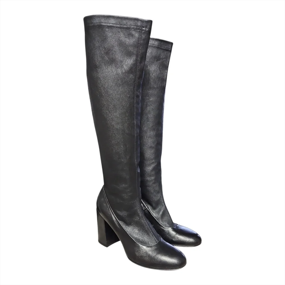 ​AGL | Attilio Giusti Leombruni Black Leather Over The Knee Stretch Boots Size 7